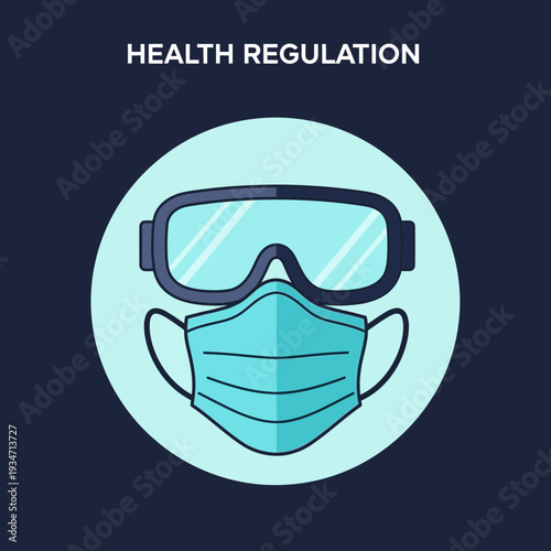 Essential Medical Protective Gear Icon: A Visual Representation of Health Regulations and Safety