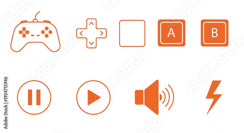 Collection of gaming and media icons.