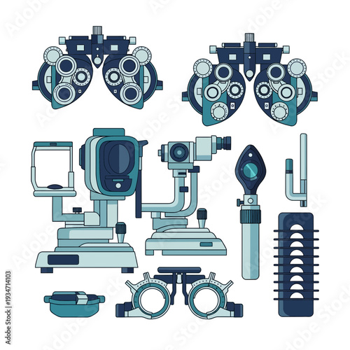 Essential Ophthalmic Instruments Illustrated: A Comprehensive Set For Vision Assessment and Eye Care