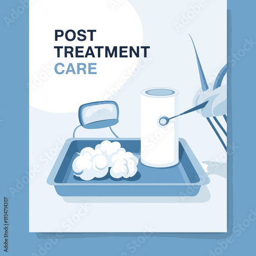 Essential Post-Treatment Care Illustration Depicting Medical Supplies for Optimal Healing and