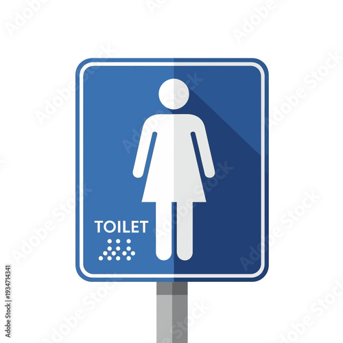 Essential Public Restroom Sign Illustrating Female Icon Indicating Bathroom Location for Public Use