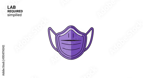 Essential Purple Protective Face Mask Icon Depicting Health and Safety Guidelines Concept