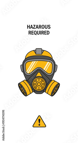 Essential Safety Equipment Representation: Gas Mask Illustration for Hazardous Environments and