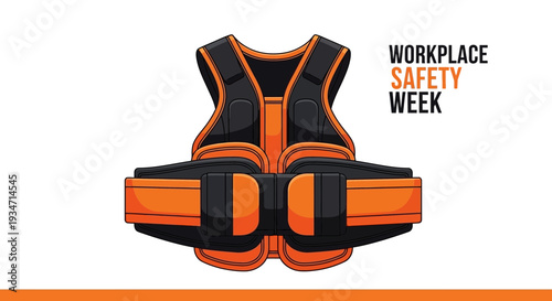 Essential Safety Vest for Construction and Workplace Safety Awareness Campaigns Illustration