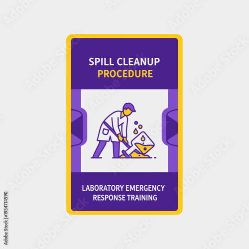 Essential Spill Cleanup Procedure Sign Illustrating Laboratory Safety and Emergency Response