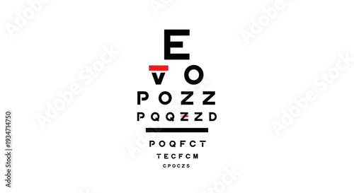 Eye Chart Illustration Focusing on Vision, Eye Health, and Clear Diagnostic Concepts