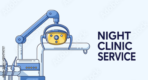 Evening Dentistry Care: Illuminated Dental Clinic Providing Nighttime Treatments