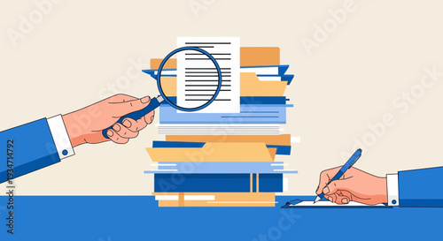 Examining Documents And Making Notes For A Thorough And Comprehensive Analysis Process