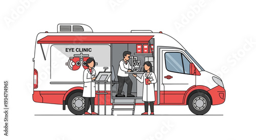 Eye Care Clinic Mobile, Examination on Wheels: Ophthalmologist on Tour for Vision Care