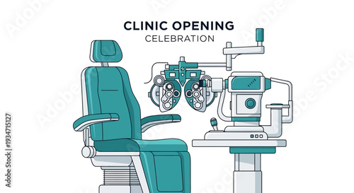 Eye Clinic Illustration: Celebrate Opening With Modern Optometry Equipment And Comfort