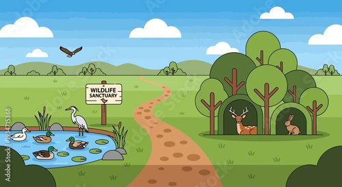 Wildlife Sanctuary Scene