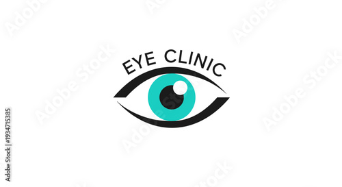 Eye Clinic Logo Featuring A Modern Design With A Teal Iris And Black Eyelid Details