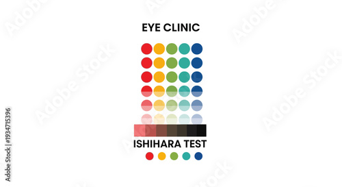 Eye Clinic Logo Featuring Ishihara Test For Color Vision Examination Visualization