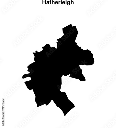 Hatherleigh (England) blank outline map