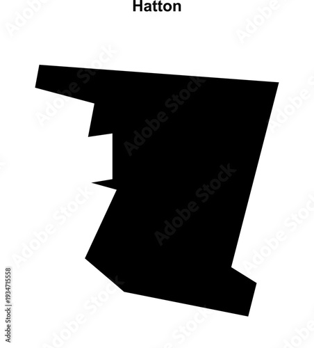 Hatton (England) blank outline map