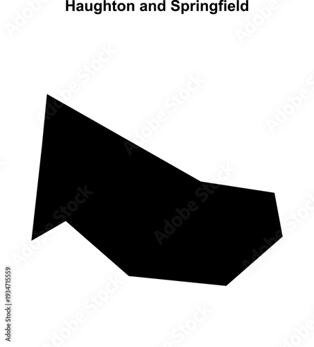 Haughton and Springfield (England) blank outline map