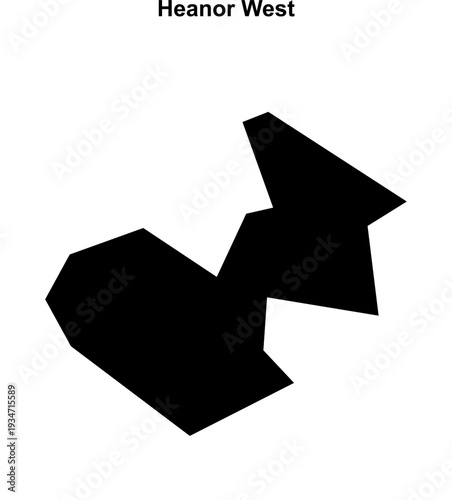 Heanor West (England) blank outline map