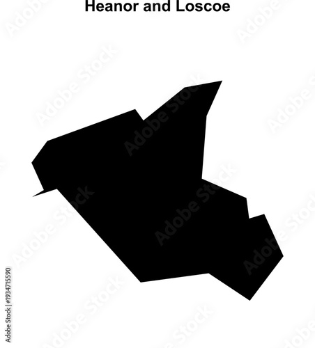 Heanor and Loscoe (England) blank outline map