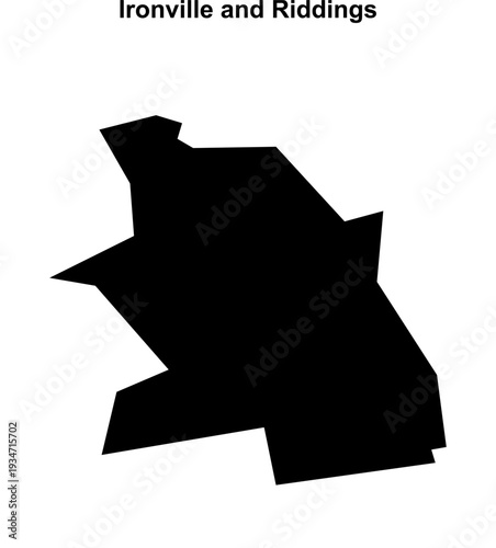 Ironville and Riddings (England) blank outline map