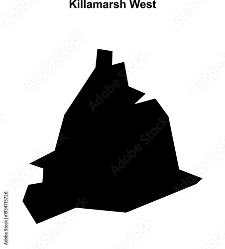 Killamarsh West (England) blank outline map