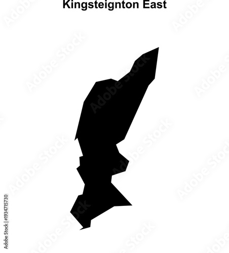 Kingsteignton East (England) blank outline map