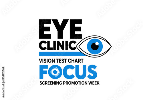 Eye Clinic Vision Testing Focus During Screening Promotion Week Featuring Blue Eye Graphic