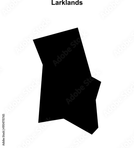 Larklands (England) blank outline map