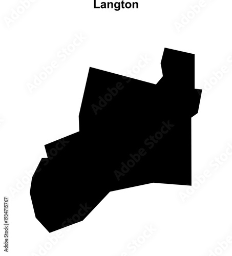Langton (England) blank outline map