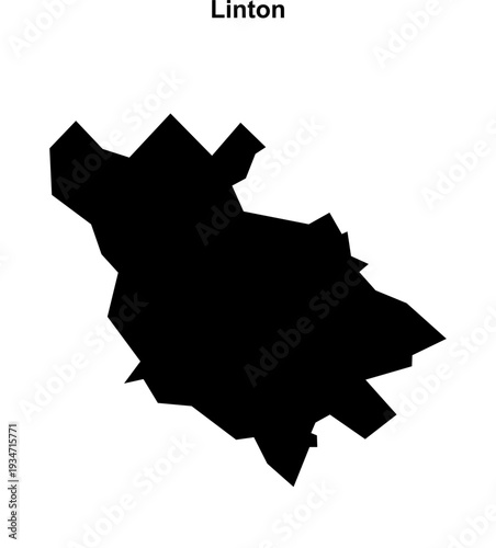 Linton (England) blank outline map