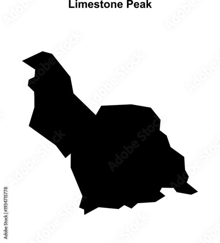 Limestone Peak (England) blank outline map