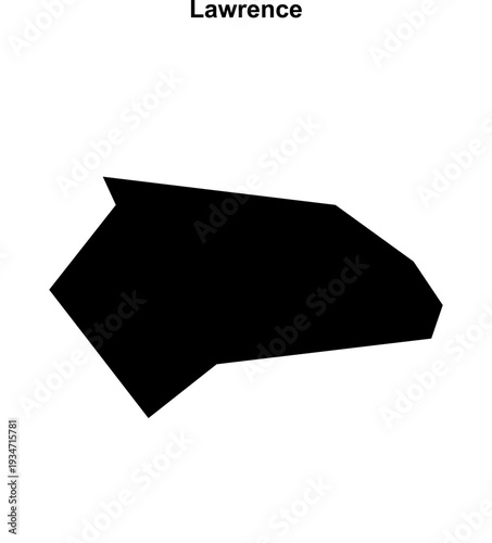 Lawrence (England) blank outline map