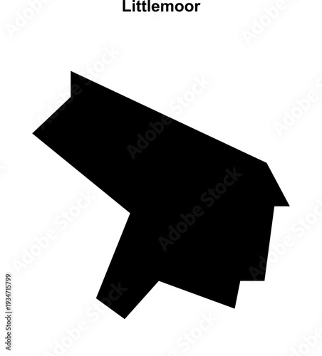 Littlemoor (England) blank outline map