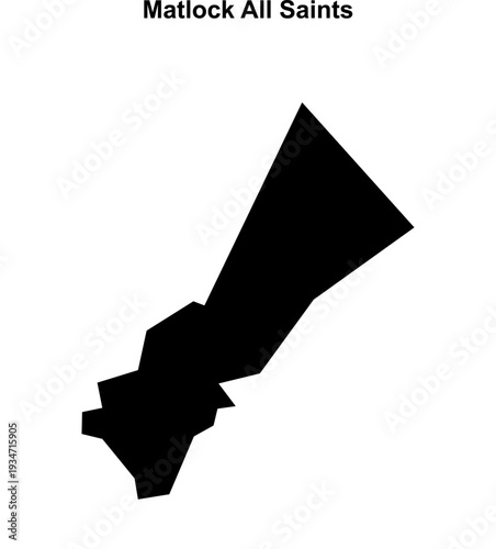 Matlock All Saints (England) blank outline map