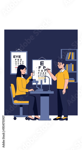 Eye Doctor Examining a Patient's Vision, Modern Medical Checkup in Clinic Setting