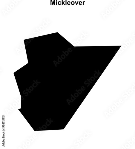 Mickleover (England) blank outline map