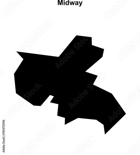 Midway (England) blank outline map