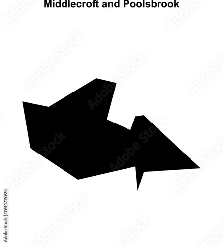 Middlecroft and Poolsbrook (England) blank outline map