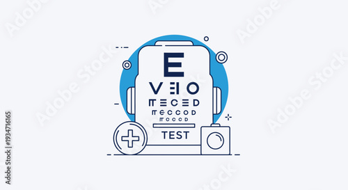Eye Examination Concept Depicted With Visual Aid And Medical Equipment