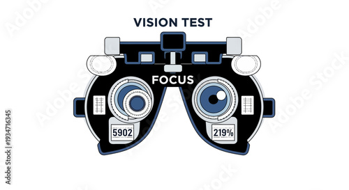 Eye Examination Equipment Depicts Visual Acuity and Focus During Vision Testing