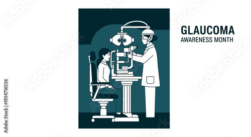 Eye Examination for Glaucoma Awareness Depicting a Patient and Ophthalmologist