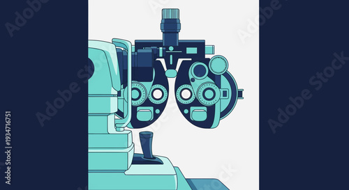 Eye Examination Tools Depicted In Detailed Illustration With Clean And Modern Design