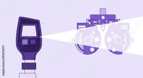 Eye Examination Tools in Medical Illustration: Modern Optical Diagnostics Technology