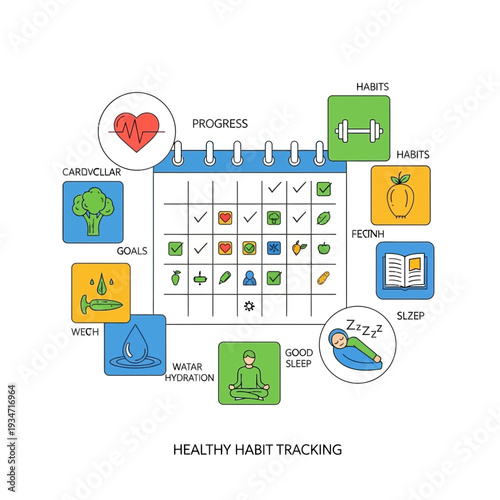 Healthy Habit Tracking Infographic
