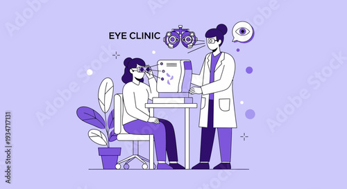 Eye Examination Visuals: An Ophthalmologist Helping Patient With Vision Test, Healthcare