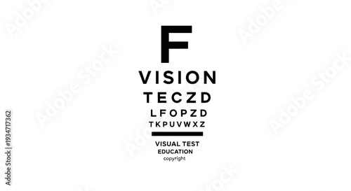 Eye Test Chart Depicting Vision Assessment and Educational Graphic Illustration