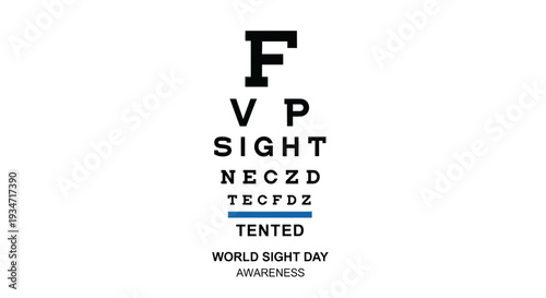 Eye Test Chart Illustrates World Sight Day Awareness for Visual Health and Examination