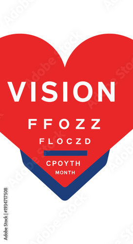 Eye Vision Health Awareness Campaign in Crimson Red Heart Shape for Optimal Eye Care