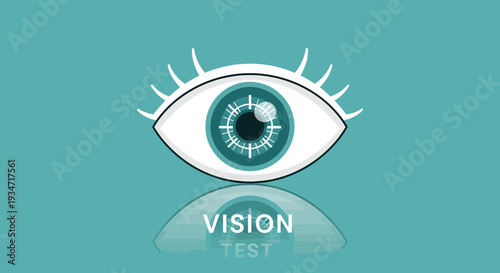 Eye Vision Test Illustration Demonstrating Healthy Sight and Eye Care Concepts