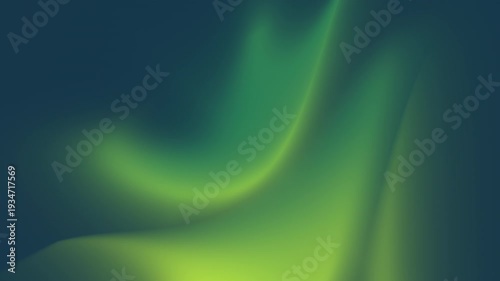 Abstract Glowing Green Gradient Wave Background Loop. Smooth and elegant abstract motion graphic featuring seamlessly looping glowing green gradient waves over a dark blue background.
