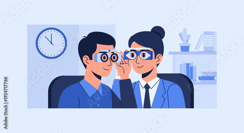 Eyesight Test: Examining Vision With Eye Chart and Eyewear for Visual Clarity